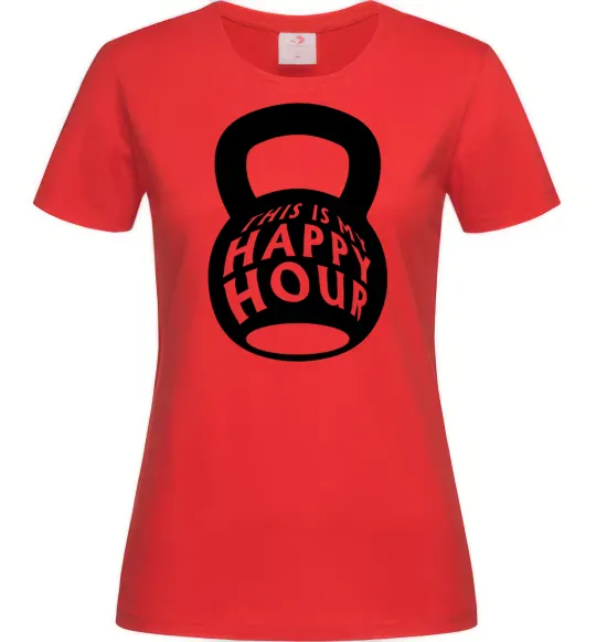 Женская футболка This is my happy hour weight Красный фото