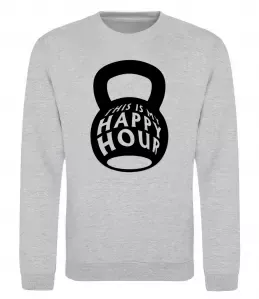 Світшот This is my happy hour weight Сірий меланж фото