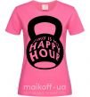Жіноча футболка This is my happy hour weight Яскраво-рожевий фото
