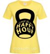 Женская футболка This is my happy hour weight Лимонный фото