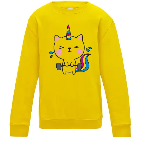 Детский Свитшот Deadlift unicorn Солнечно желтый фото