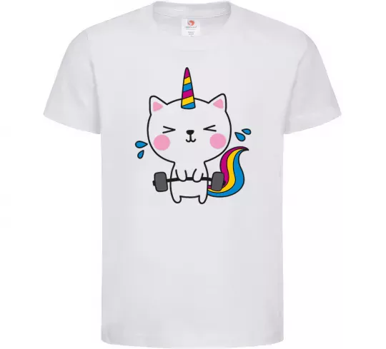 Дитяча футболка Deadlift unicorn Білий фото