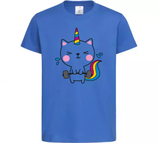 Дитяча футболка Deadlift unicorn Яскраво-синій фото