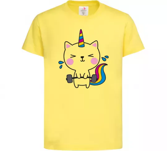 Дитяча футболка Deadlift unicorn Лимонний фото