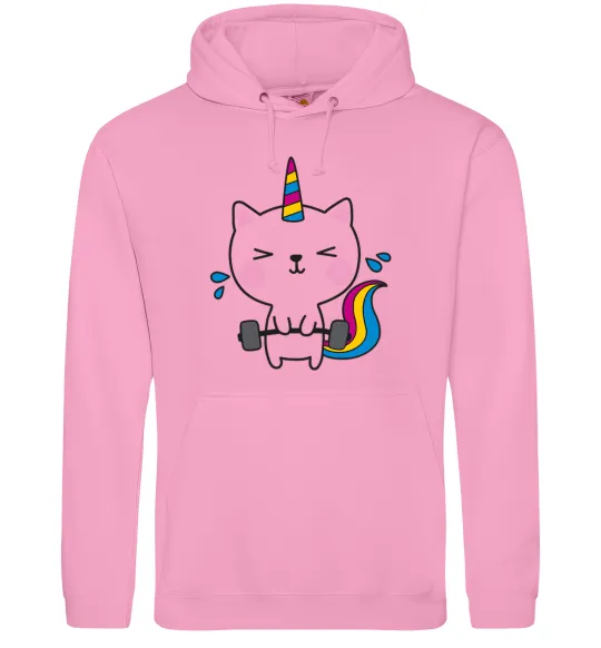 Мужская толстовка (худи) Deadlift unicorn Розовый фото