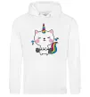 Чоловіча толстовка (худі) Deadlift unicorn Білий фото