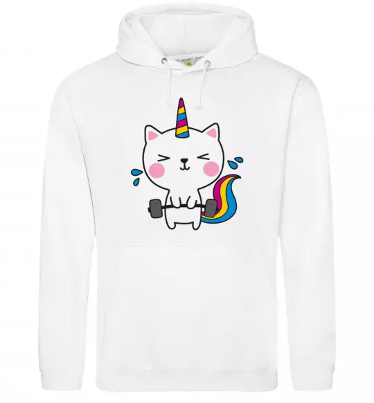 Жіноча толстовка (худі) Deadlift unicorn Білий фото