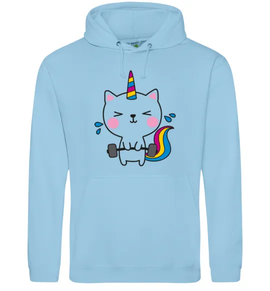 Жіноча толстовка (худі) Deadlift unicorn Блакитний фото