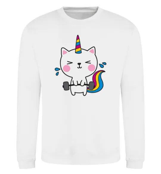Світшот Deadlift unicorn Білий фото