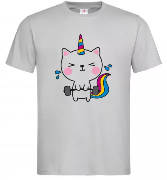 Чоловіча футболка Deadlift unicorn Сірий фото
