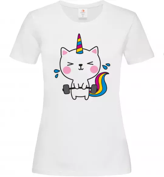 Жіноча футболка Deadlift unicorn Білий фото