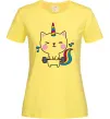Жіноча футболка Deadlift unicorn Лимонний фото