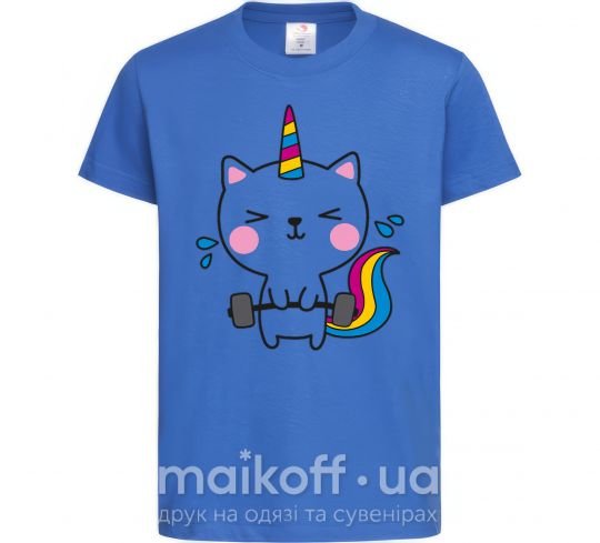 Детская футболка Deadlift unicorn Ярко-синий фото