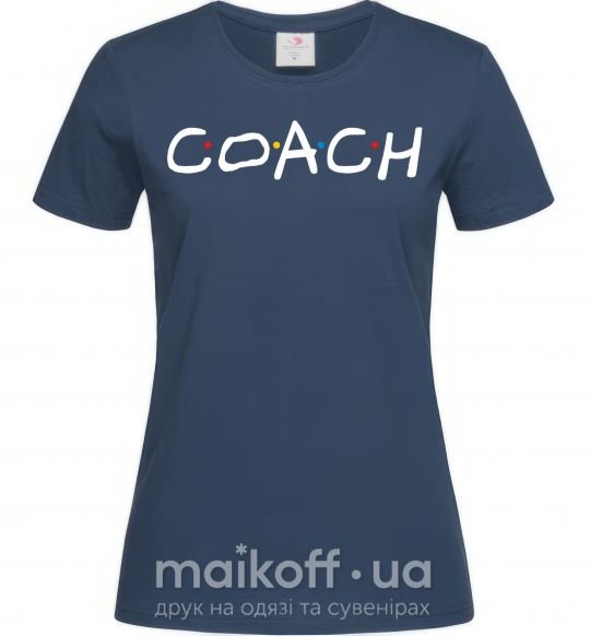 Женская футболка Coach friends style Темно-синий фото