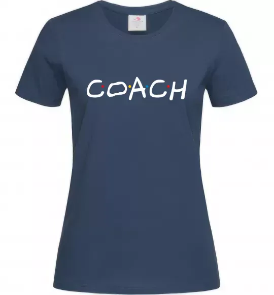 Жіноча футболка Coach friends style Темно-синій фото