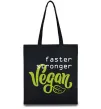 Эко-сумка Faster stronger vegan lettering Черный фото