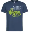 Чоловіча футболка Faster stronger vegan lettering Темно-синій фото