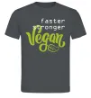 Чоловіча футболка Faster stronger vegan lettering Графіт фото