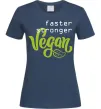 Женская футболка Faster stronger vegan lettering Темно-синий фото
