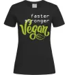 Женская футболка Faster stronger vegan lettering Черный фото