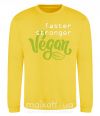 Світшот Faster stronger vegan lettering Сонячно жовтий фото
