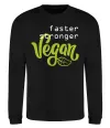 Світшот Faster stronger vegan lettering Чорний фото