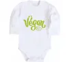 Детский боди Faster stronger vegan lettering Белый фото