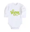 Дитячий бодік Faster stronger vegan lettering Білий фото