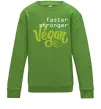 Детский Свитшот Faster stronger vegan lettering Лаймовый фото