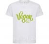 Дитяча футболка Faster stronger vegan lettering Білий фото