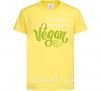 Детская футболка Faster stronger vegan lettering Лимонный фото