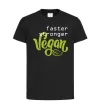 Дитяча футболка Faster stronger vegan lettering Чорний фото