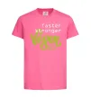 Дитяча футболка Faster stronger vegan lettering Яскраво-рожевий фото