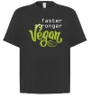 Футболка Оверсайз Faster stronger vegan lettering Черный фото