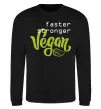 Світшот Faster stronger vegan lettering Чорний фото