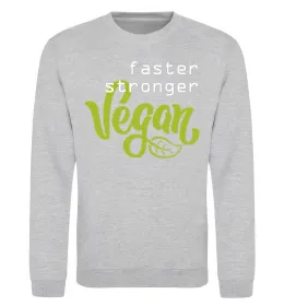 Світшот Faster stronger vegan lettering Сірий меланж фото