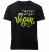 Чоловіча преміум футболка Faster stronger vegan lettering Чорний фото