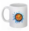 Чашка керамічна Баскетбольный мяч брызги Білий фото