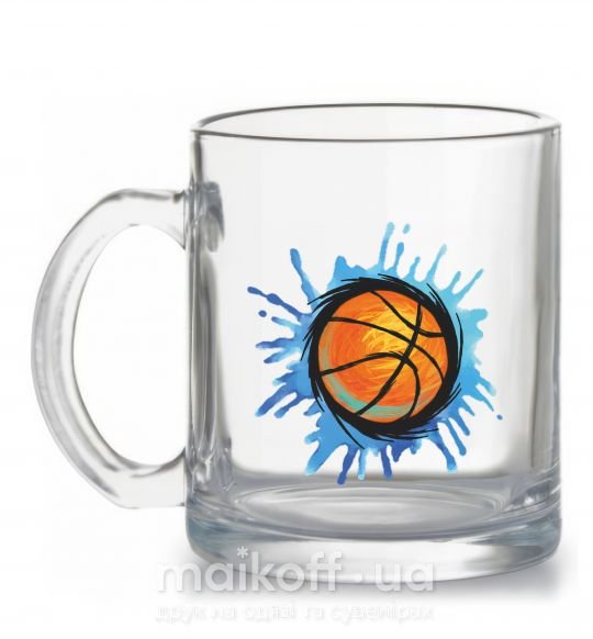 Чашка стеклянная Баскетбольный мяч брызги Прозрачный фото