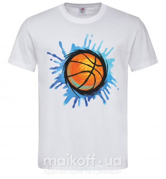Чоловіча футболка Баскетбольный мяч брызги Білий фото