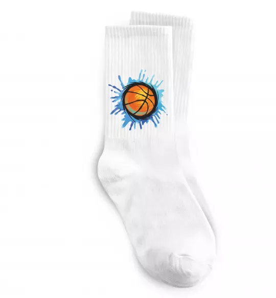 Носки Баскетбольний м'яч бризки Белый фото
