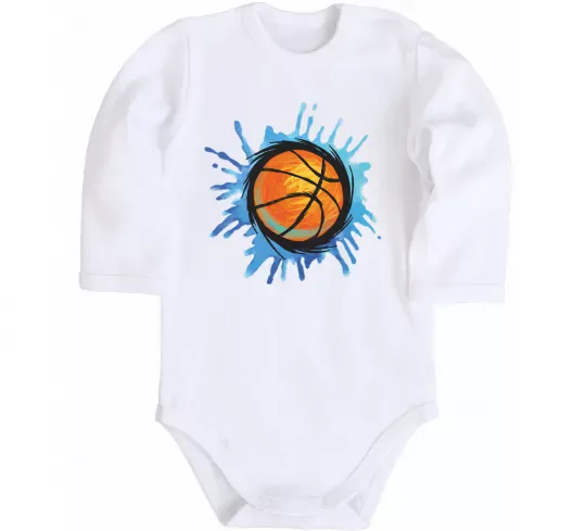 Детский боди Баскетбольний м'яч бризки Белый фото