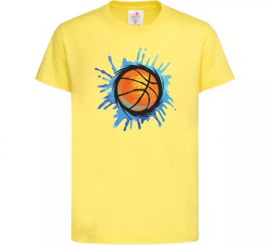 Дитяча футболка Баскетбольний м'яч бризки Лимонний фото