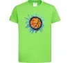 Дитяча футболка Баскетбольний м'яч бризки Лаймовий фото