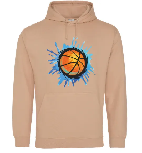 Мужская толстовка (худи) Баскетбольний м'яч бризки Песочный фото