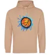Женская толстовка (худи) Баскетбольний м'яч бризки Песочный фото