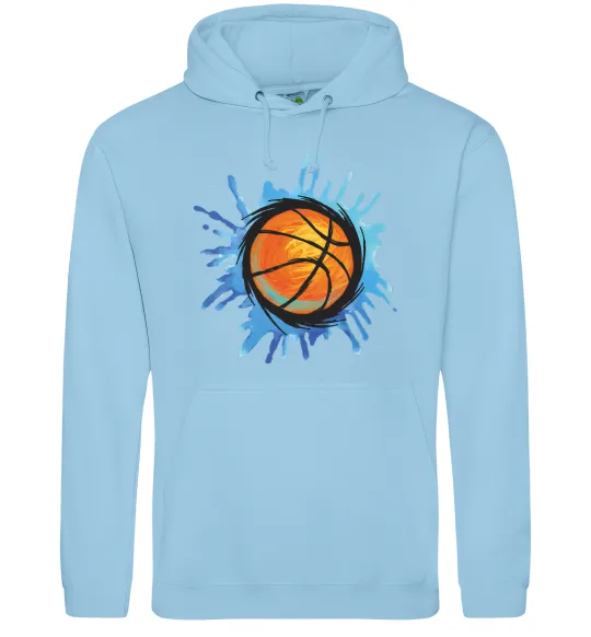 Женская толстовка (худи) Баскетбольний м'яч бризки Голубой фото