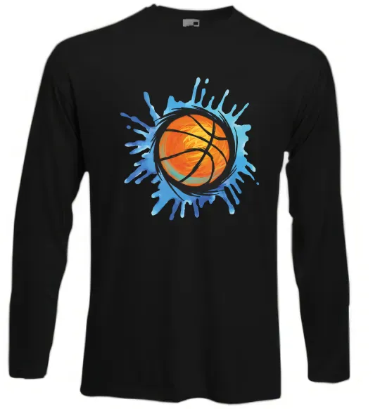 Лонгслів Баскетбольний м'яч бризки Чорний фото