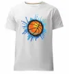Мужская премиум футболка Баскетбольний м'яч бризки Белый фото