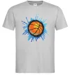 Мужская футболка Баскетбольний м'яч бризки Серый фото